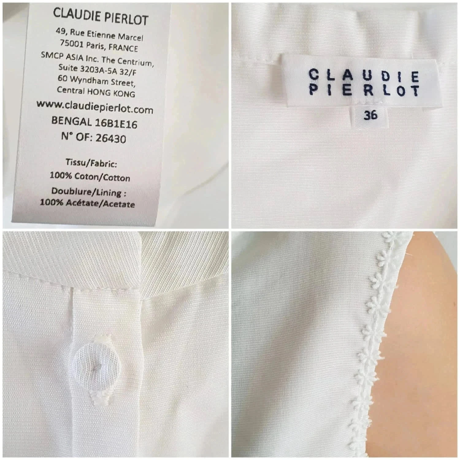Túnica Claudie Pierlot blanca talla 36 – photo 4